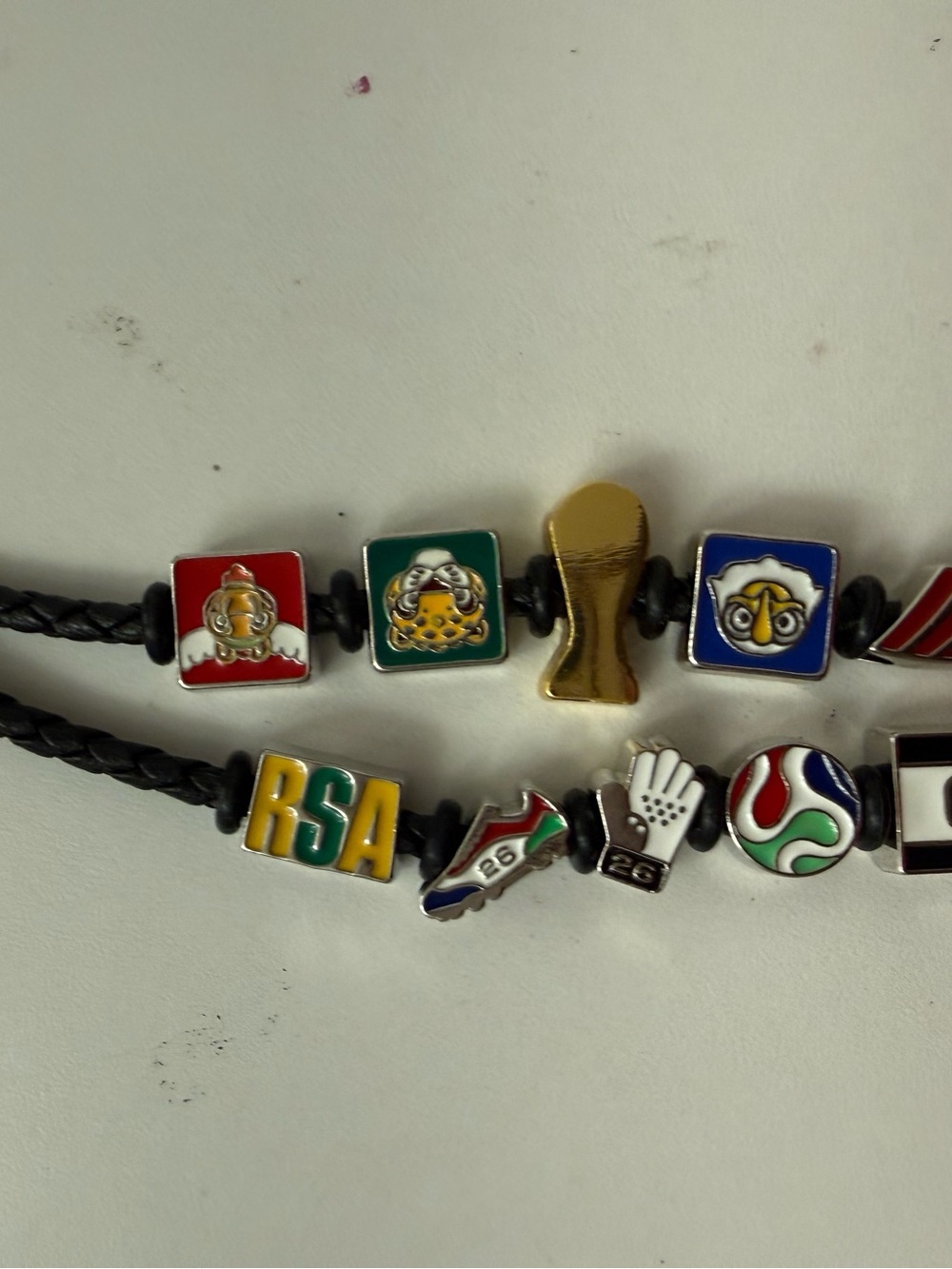 FIFA official Charm Braided Leather Bracelet - Multicolor Enamel Icons - Picture 4 of 14